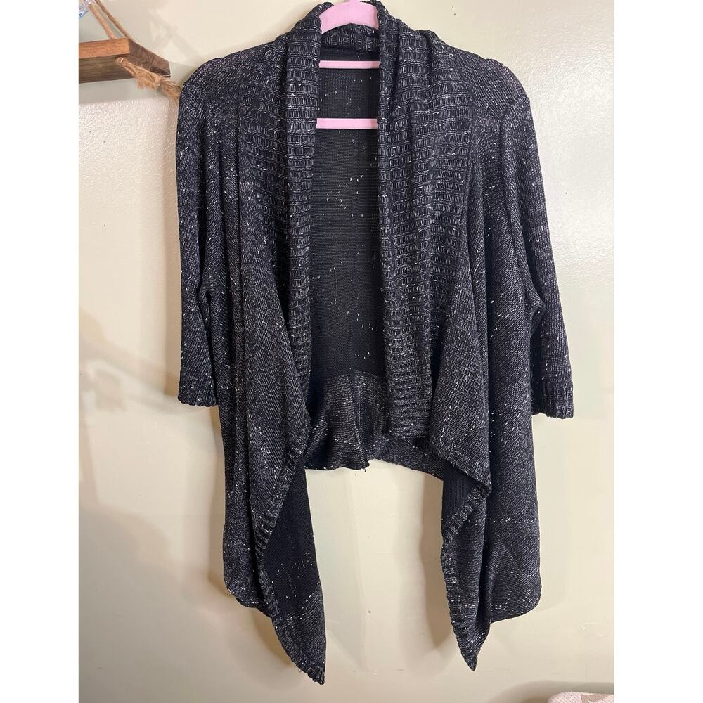 Barbara Wells Studio linen knit short sleeve open front  cardigan, size large